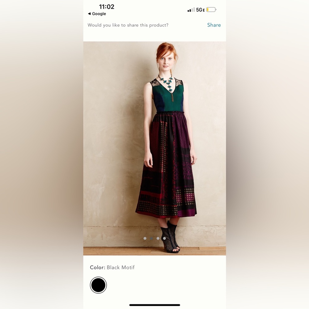 Anthropologie Niki Mahajan montage midi dress